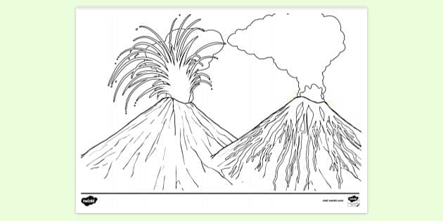 volcano parts coloring pages