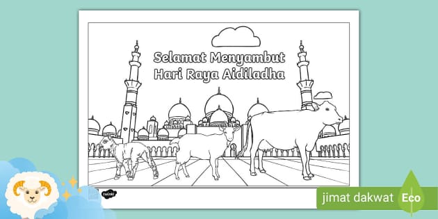 Lembaran Mewarna Hari Raya Aidiladha (teacher made) - Twinkl