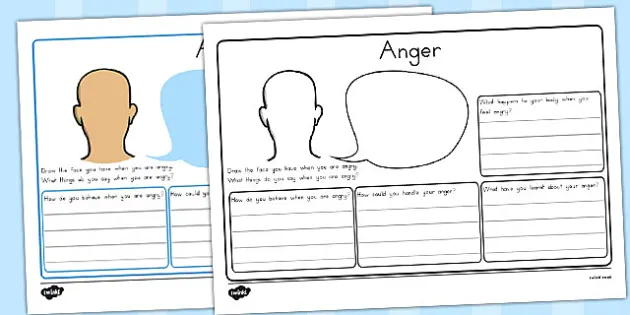 anger worksheet teacher made