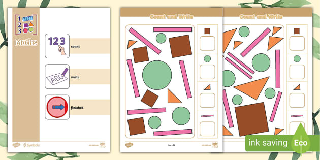 SEND Small Steps 2D Shapes Count and Write - Twinkl