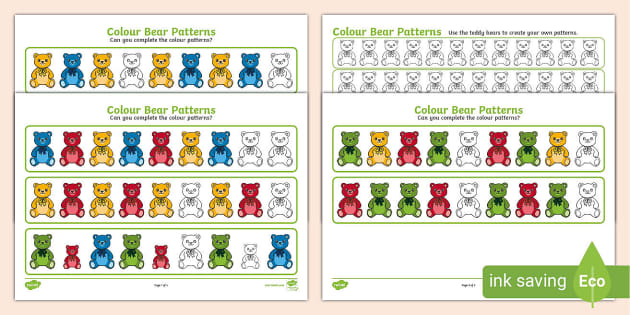 👉 KS1 Bear Pattern Cards (teacher made) - Twinkl