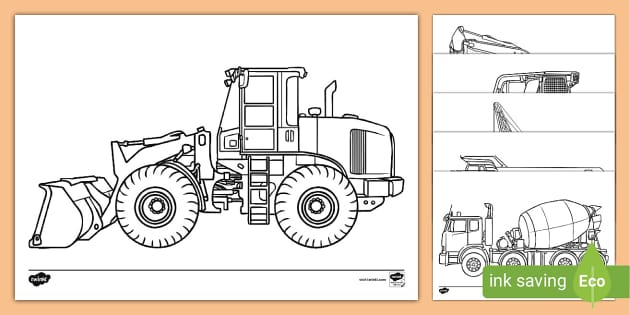 construction equipment coloring pages