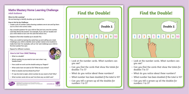 👉 Play with and Build Doubles Maths Home Learning Challenge