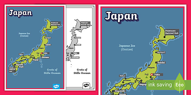 paneel Voorschrift Robijn FREE! - Kaart van Japan (Teacher-Made) - Twinkl