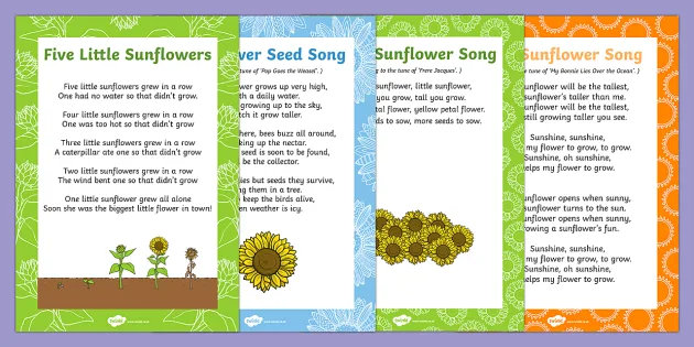 Sunflower Themed Songs And Rhymes Resource Pack