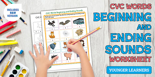 CVC Words Beginning and Ending Sounds Worksheet