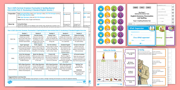 Year 6 SPaG Catch-Up Intervention Pack 5: Vocabulary & Standard English