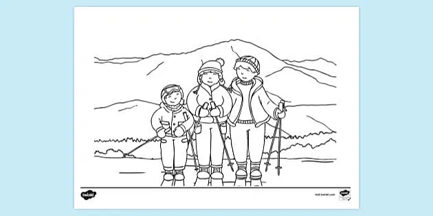 Livro De Colorir De Natal De Inverno Para Crianças. Desenho