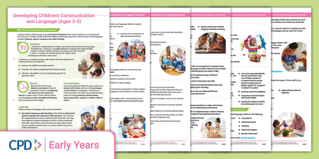 Developing Communication and Language (Ages 3-5) (Handout)