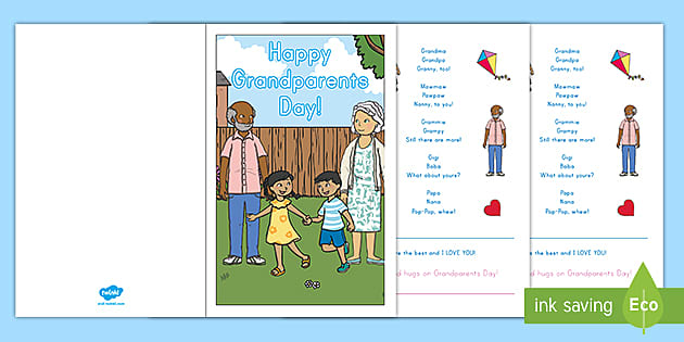 I Love You Nanny/grandad Printable Cards Personalized Grandparent Gifts  Kids Craft Grandma Gifts Grandfather Gifts Grandmother Gifts 