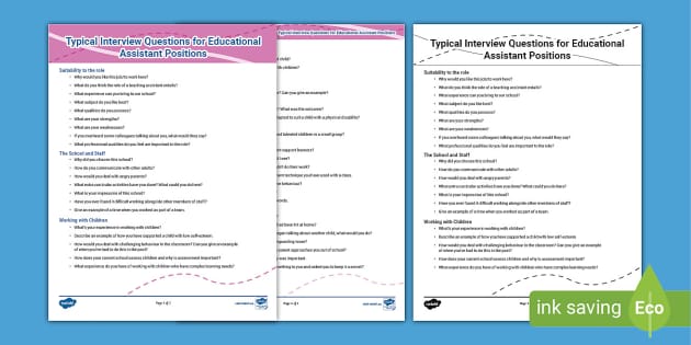 Educational Assistant Interview Questions Twinkl CA   Ca Ce 1639677795 Educational Assistant Interview Questions Ver 1 