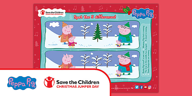 FREE! - Christmas Spot the Difference Peppa Pig Activity | Twinkl