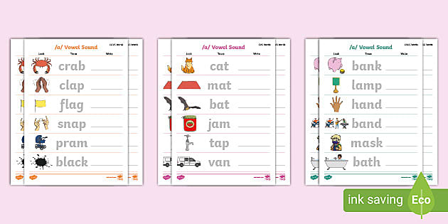 CVC CCVC And CVCC Vowel Sounds Activity Sheets Twinkl