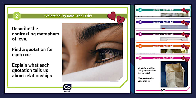 Carol Ann Duffy Blether Stations: 'Valentine' (Teacher-Made)