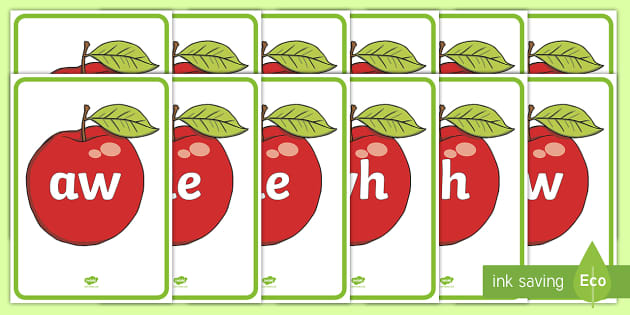 Phase 5 Phonemes on Red Apples Display Posters - Twinkl