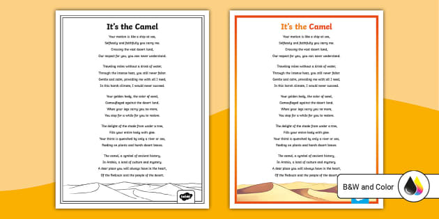 Its The Camel Poem Teacher Made Twinkl 1725