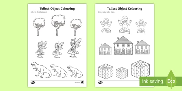 Big and Small Matching Worksheet - Black and White