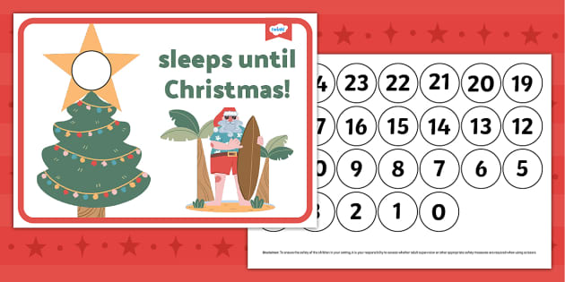 Sleeps until Christmas Countdown Display Sign (teacher made)