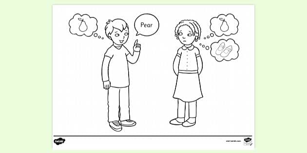 Child Not Communicating Clearly (Eyes Open) Colouring Sheet