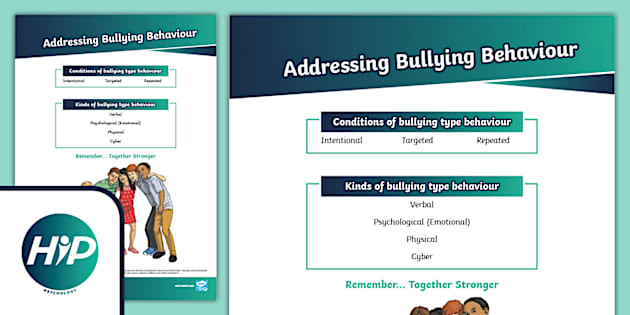 HIP Psychology Addressing Bullying Behaviour Workshop Poster