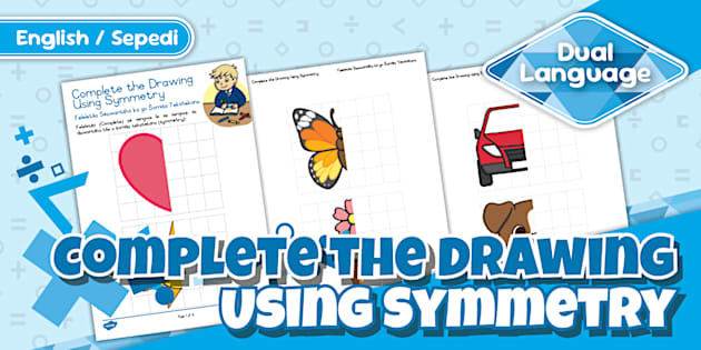 Drawn Design Math Grade 4 - Maths – Term 2 - Complete the Drawing Using Symmetry ...