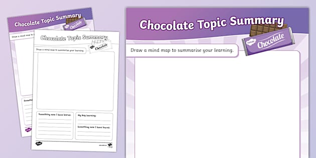 Chocolate Topic Summary Template (Teacher-Made) - Twinkl