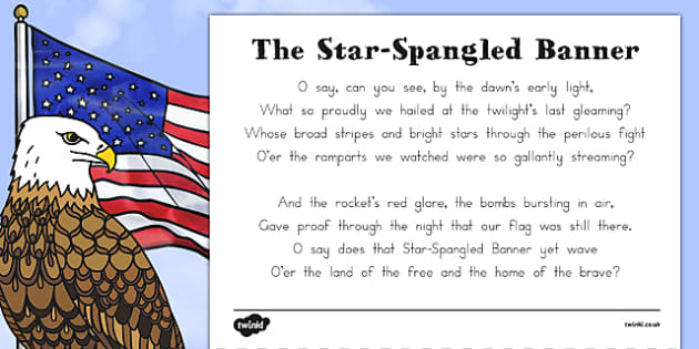 star spangled banner song lyrics short