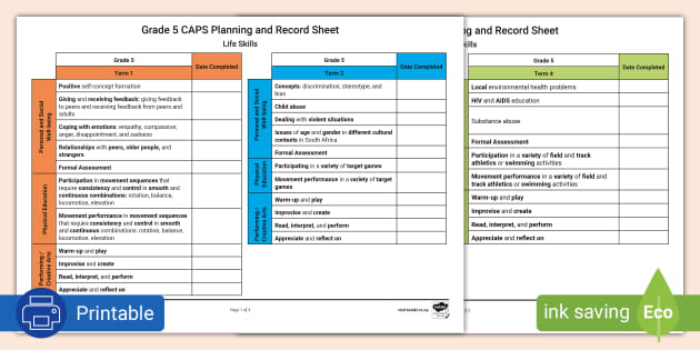 Life Skills Grade 5 Lesson Plans Term 2 - Twinkl