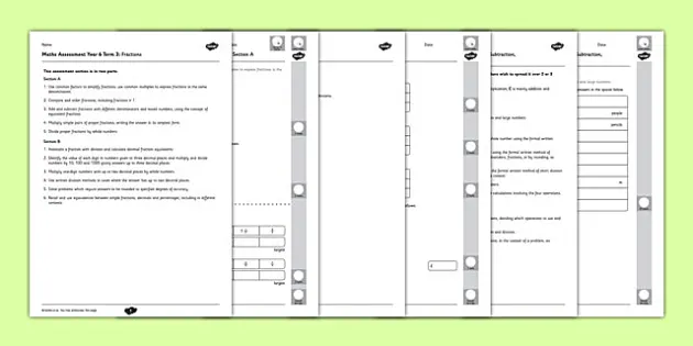 end of year 6 maths assessment pack term 3 ks2 resources