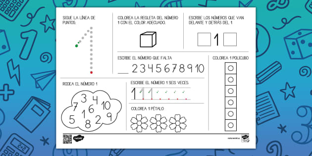 Actividad De Grafomotricidad Del Número 1 Profesor Hizo 7052