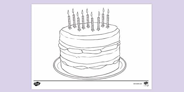 Cake with candle coloring book Royalty Free Vector Image