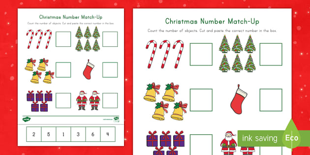 Christmas Number Match Up Activity Teacher Made