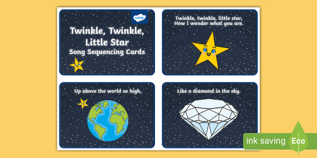 Twinkle Twinkle Little Star Sequencing (4 per A4) - Twinkl
