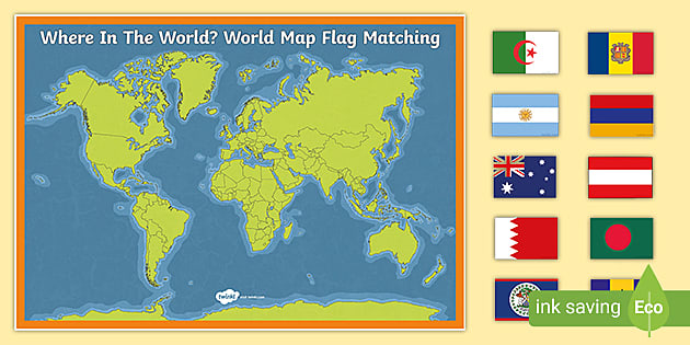T2 G 648 Where In The World World Map Flag Matching Map  Ver 2 