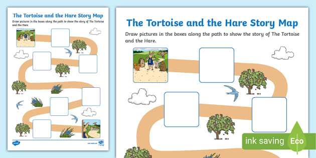 Tortoise and the Hare Story Map Activity Sheet Twinkl