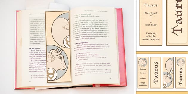 Taurus Bookmarks | Twinkl Party (Hecho por educadores)