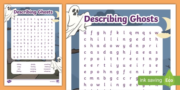 Ghost Description Word Search KS1 Writing Halloween