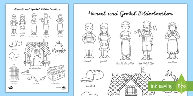 Hänsel und Gretel Wortlexikon made) Arbeitsblatt (teacher
