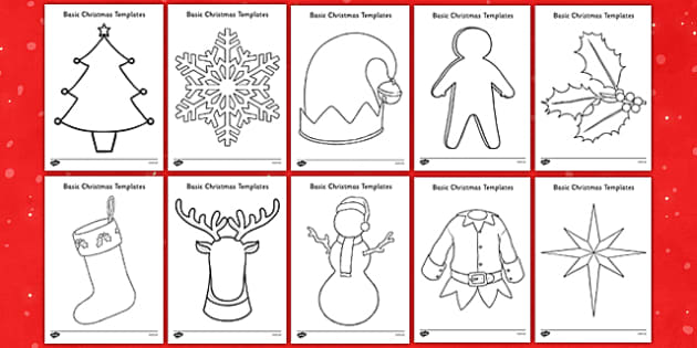 Christmas Outline and Templates Pack Primary Resources