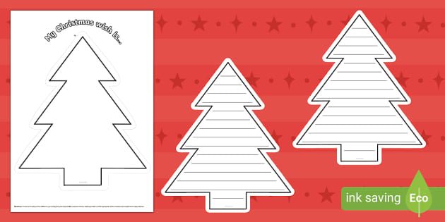 My Christmas Wish Is Christmas Tree Writing Template