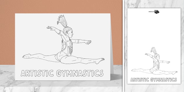 Artistic Gymnastics Summer Sport Colouring Card | Twinkl Party