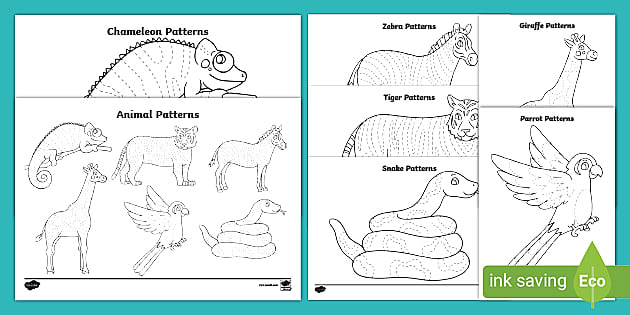 EYFS Animal Patterns Pencil Control Activity Pack - Twinkl