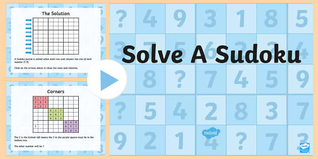 Interactive Sudoku for Beginners | PowerPoint | Twinkl