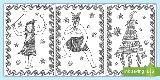 Matariki Colouring In Pages - Māori Pictures (teacher made)