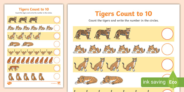 👉 Counting to 10 with Tigers Activity (teacher made)