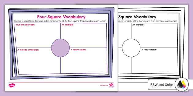 Four square writing, Writing templates, Four square
