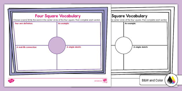 Four Square Writing Template (Teacher-Made) - Twinkl