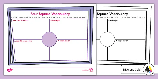 4 Square Writing Template  Four square writing, Writing graphic  organizers, Writing instruction