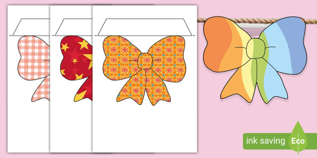 FREE! - Bow Bunting - Primary Resources (Teacher-Made)