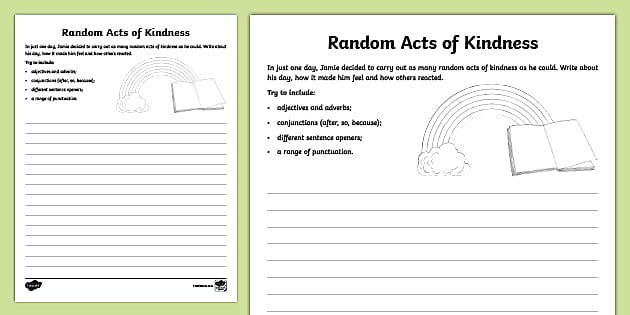 creative writing on act of kindness